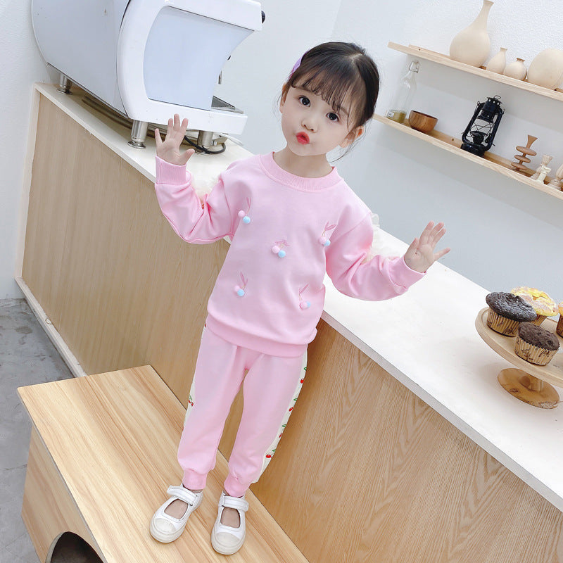 Children's Sports Suits Spring And Autumn Girls' Two-piece Suit