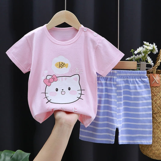 Fashion Cute Cotton Baby Clothes Shorts Suit