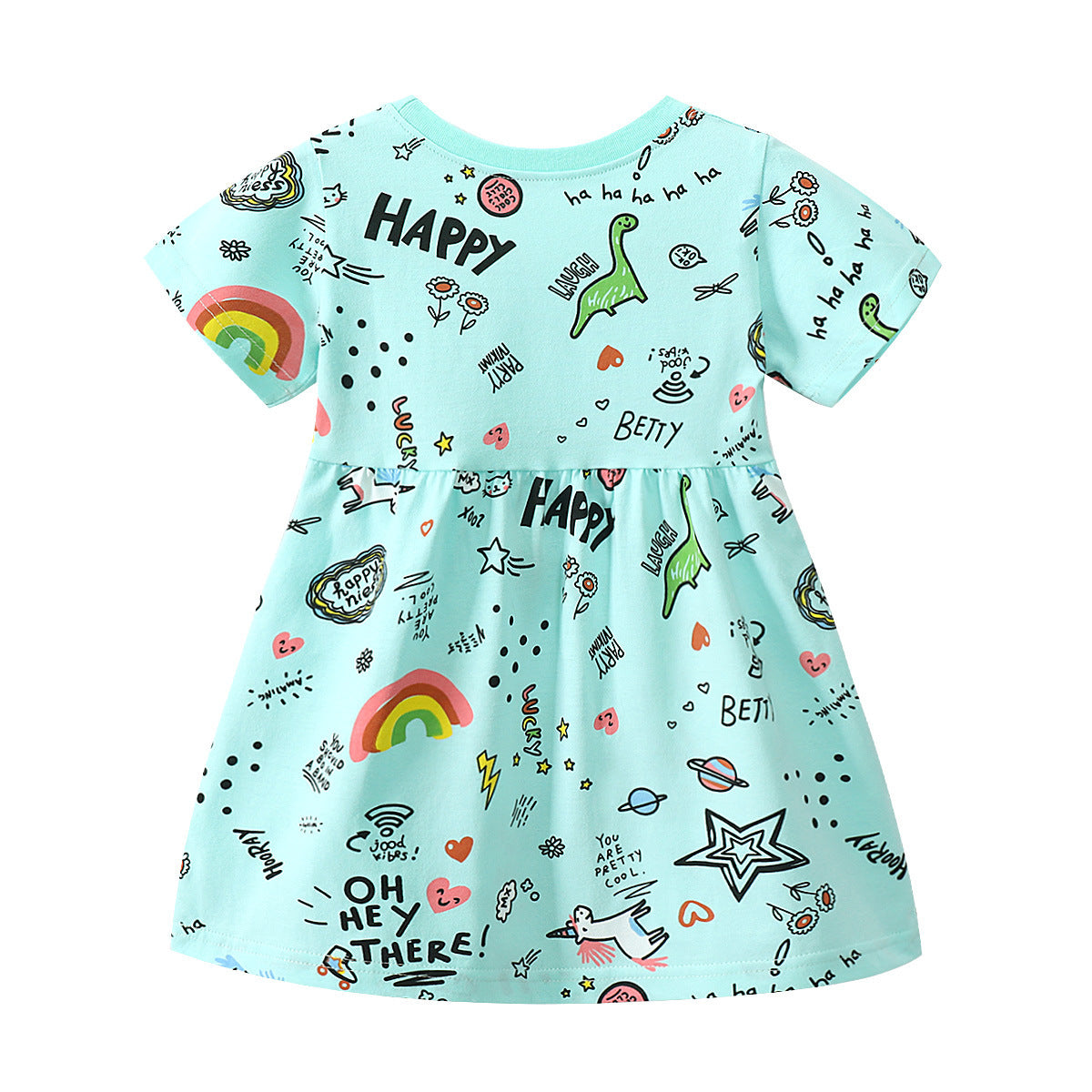 Knitted Children's Skirt Short-sleeved Cotton Girls Dress