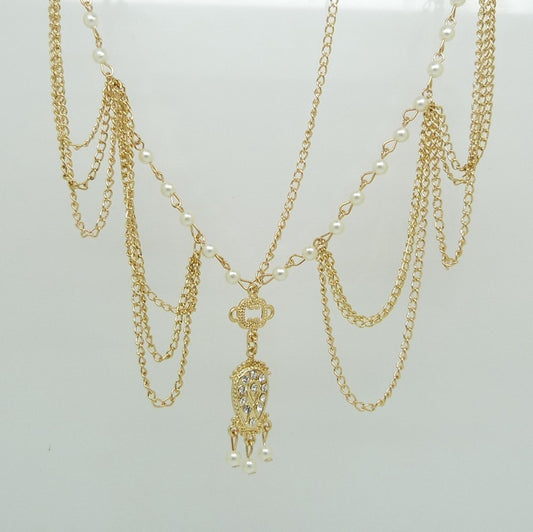 European And American Fashion Trend Pearl Tassel Headband Hair Accessories Women