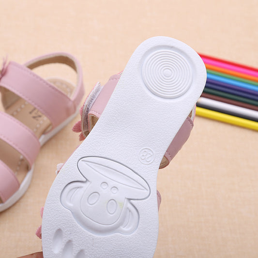 Girls Sandals Gladiator Flowers Sweet Soft