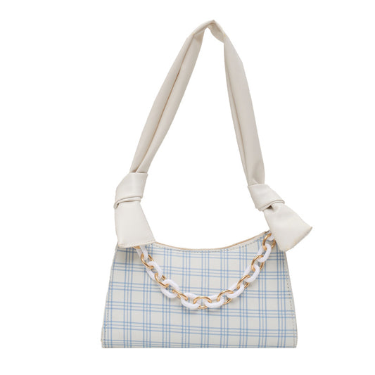 Summer plaid French shoulder bag