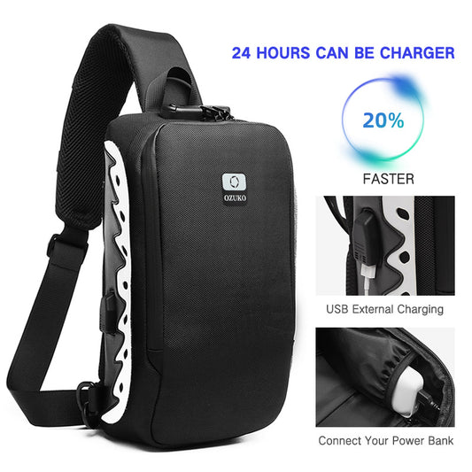 Men's USB multi-function shoulder bag