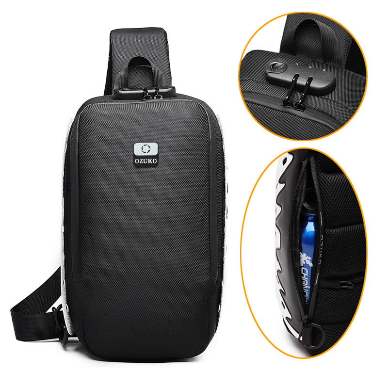 Men's USB multi-function shoulder bag