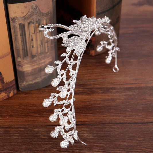Pearl Cake Decoration Alloy Rhinestone Crown Bridal Accessories
