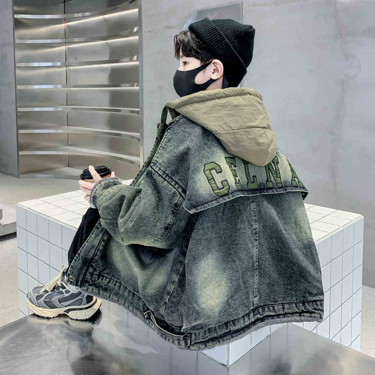 Older Boy Fleece-lined Denim Coat