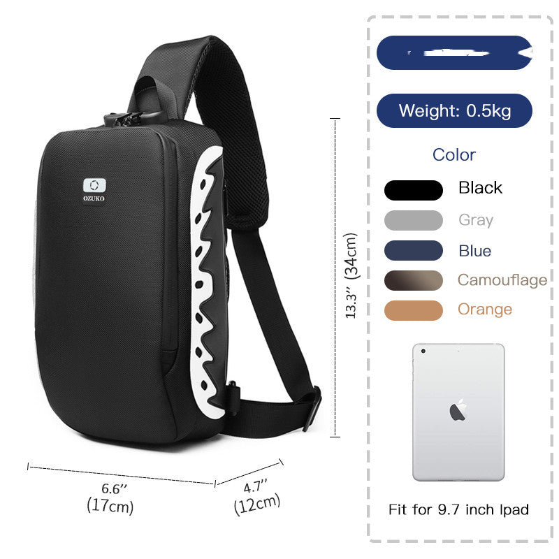 Men's USB multi-function shoulder bag