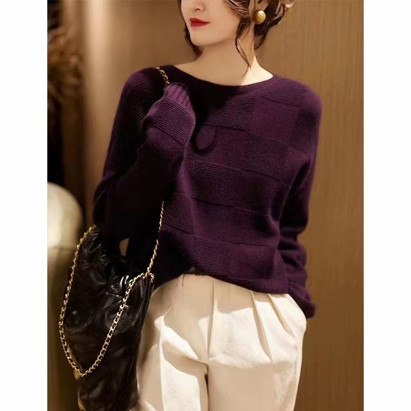 Seamless Wool Cashmere Soft Glutinous Warm Loose Pullover Knitting