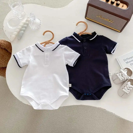 Summer Baby Boys Jumpsuit Cotton Newborn Romper Toddler Infant One-Pieces Onesies Solid Color Clothes for Boy Korean Kids Outfit
