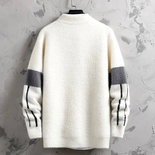 Winter New Style Men's Sweater Knitted Long Sleeve Men Sweaters Thicken Warm Wool Casual Male Clothing