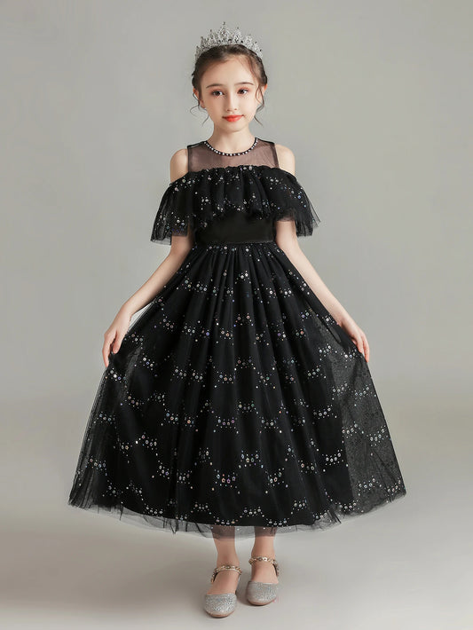 Summer Kids Party Dress Girls 5-12 Years Old Wedding Flower Girl Dress In Stock