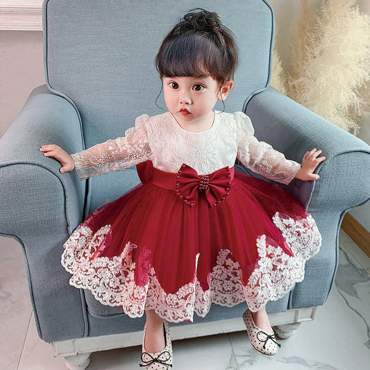 Christening Gown Dress for Girl Baby First 1st Birthday Dress Party Girl Baby In Stock