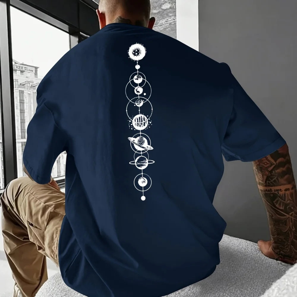 Summer men's T-shirt American fashion print Daily casual shorts long-sleeved T-shirt Men's clothing streetwear Tops Harajuku