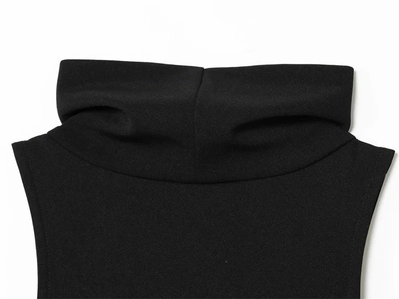 Women's Dress Summer 2025 New Color-blocked Sleeveless Belt Embellished Dress Long Dress Casual Fashion Temperament Elegance