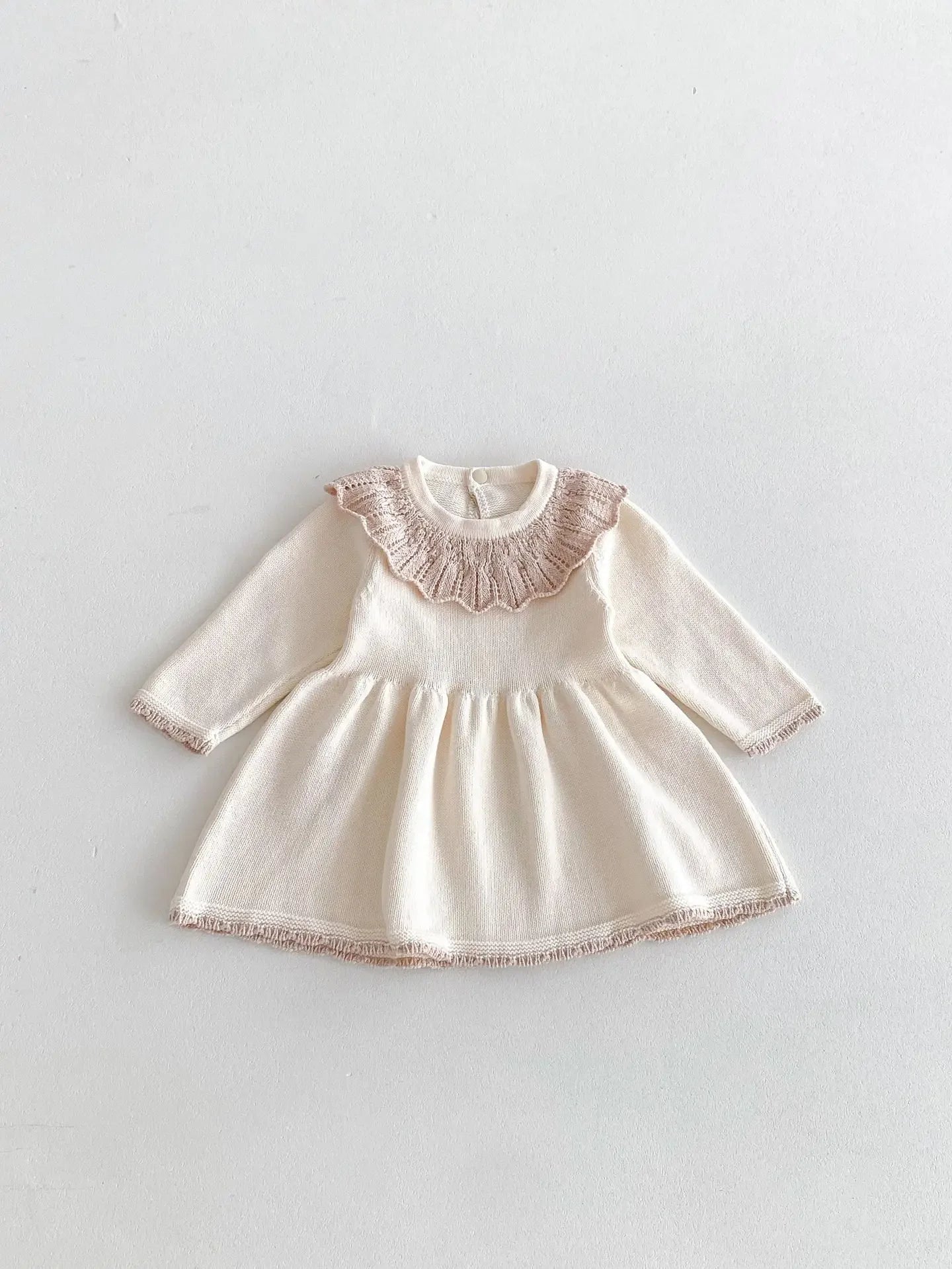 Dress for Baby Girls Soft Knitted Dress Autumn Winter Sweet Pink Princess Dress Girls Sweater Casual Baby Girl Clothing