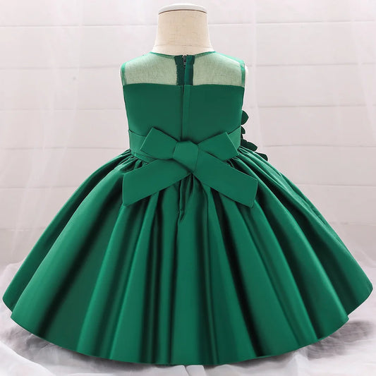 Girl Party Dress Wedding Prom Children Christmas Princess Dress Green Ball Gown Children Birthday Party Dress 1 2 3 4 5 6 years