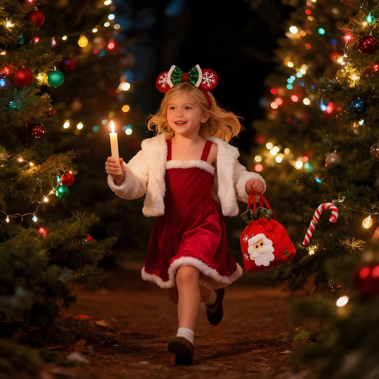 Girls Winter Dresses For Kids White Fleece Coat and Plush Red Velvet Dress 2026 New Year Girls Fashion Christmas Costumes