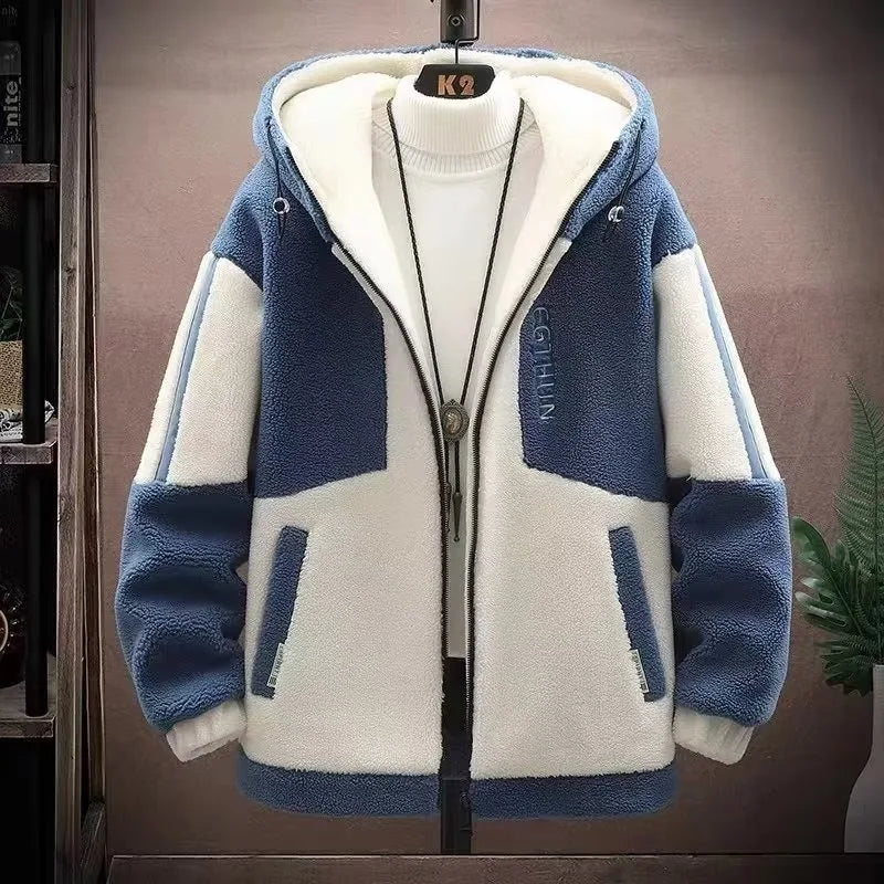 2025 Men's Lamb Wool Jacket Autumn Winter Loose Padded Thickened Jacket Plus Size 6XL 110kg Also Wearable Clothes Cardigan