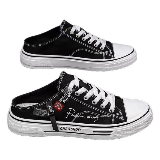 Canvas Men's Breathable Versatile Slip-on Lofter Heel-free Sports Casual Shoes