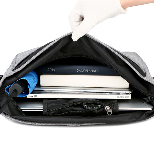 Large Capacity Men's Shoulder Solid Color Oxford Cloth Vintage Leisure Crossbody Bag