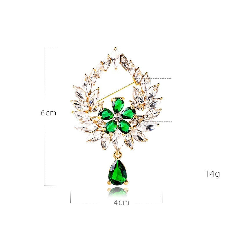 Crystal High-end Corsage Atmospheric Luxury Exquisite Elegant Pin Accessories