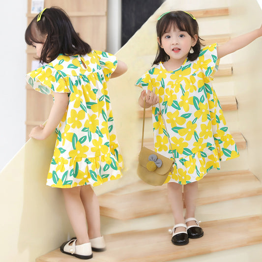 Girls' Cartoon Print Dress