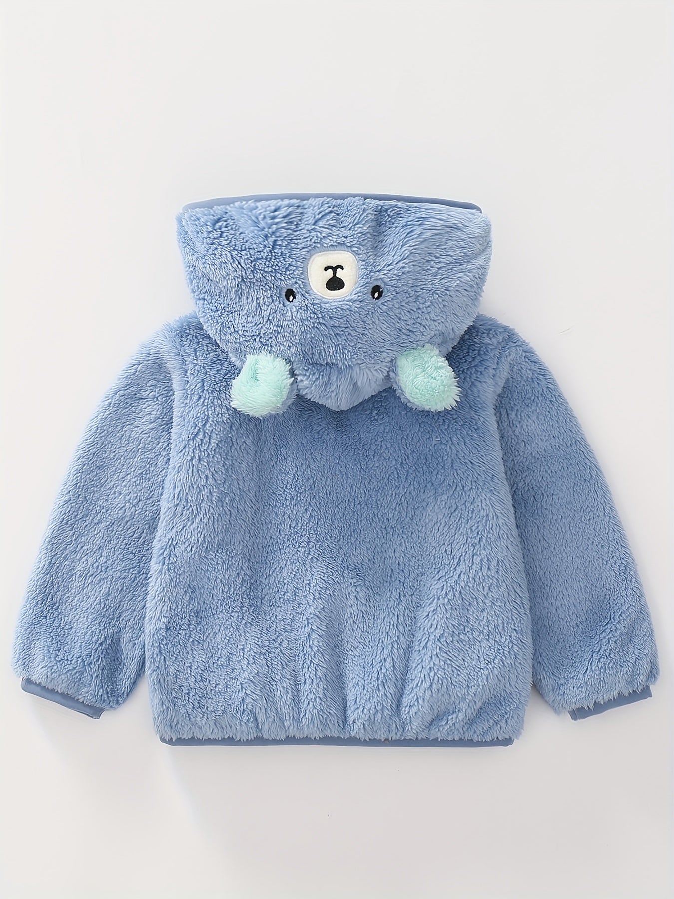 [Soft Warm Winter Coat] Boys' & Girls' Fleece Jacket - Soft Warm Winter Coat with Hood, Zipper Closure, Plush Bear Face & Paw Print Design, Soft Light -Friendly Fabric for Boys & Girls, Winter Clothes For Boys, Winter Clothes