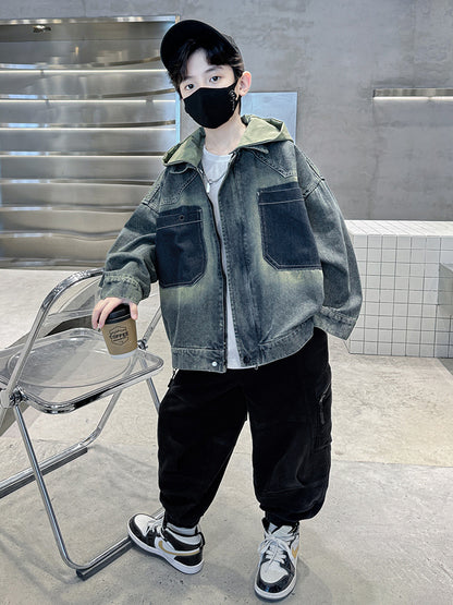 Older Boy Fleece-lined Denim Coat