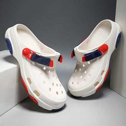 Men's Summer Wear Thick Bottom Increased Closed Toe Coros Slippers