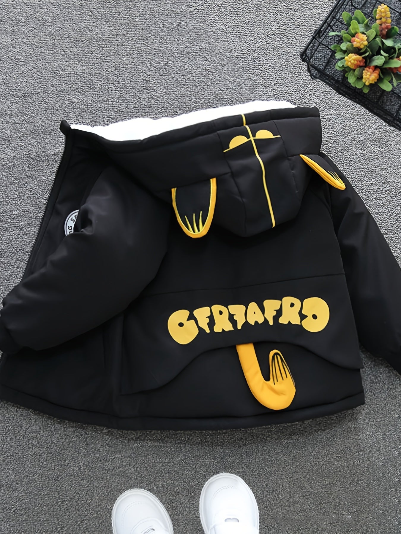 Boys Winter Thick Coat Cute Little Tiger Design Hooded Jacket Boys Windproof Thick Warm Coat Jacket