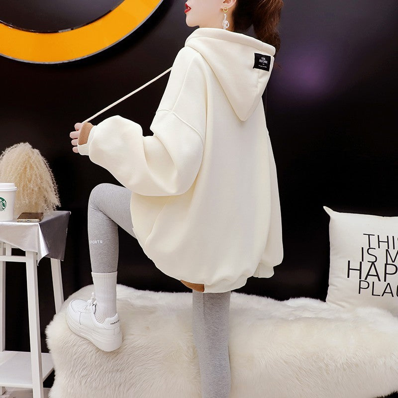 Loose Thin Fake Two Pieces Hoodie Coat