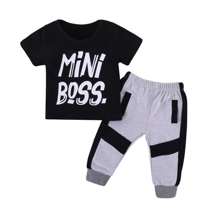 Boys' cotton short-sleeved sports suit