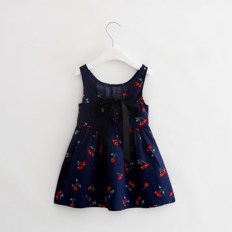 Girls Cotton Sleeveless Cartoon Animal Vest Dress