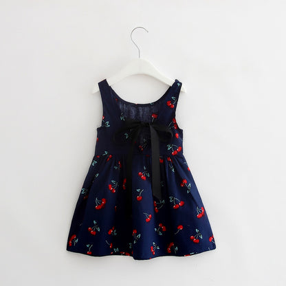 Girls Cotton Sleeveless Cartoon Animal Vest Dress