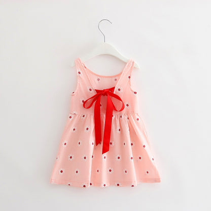 Girls Cotton Sleeveless Cartoon Animal Vest Dress