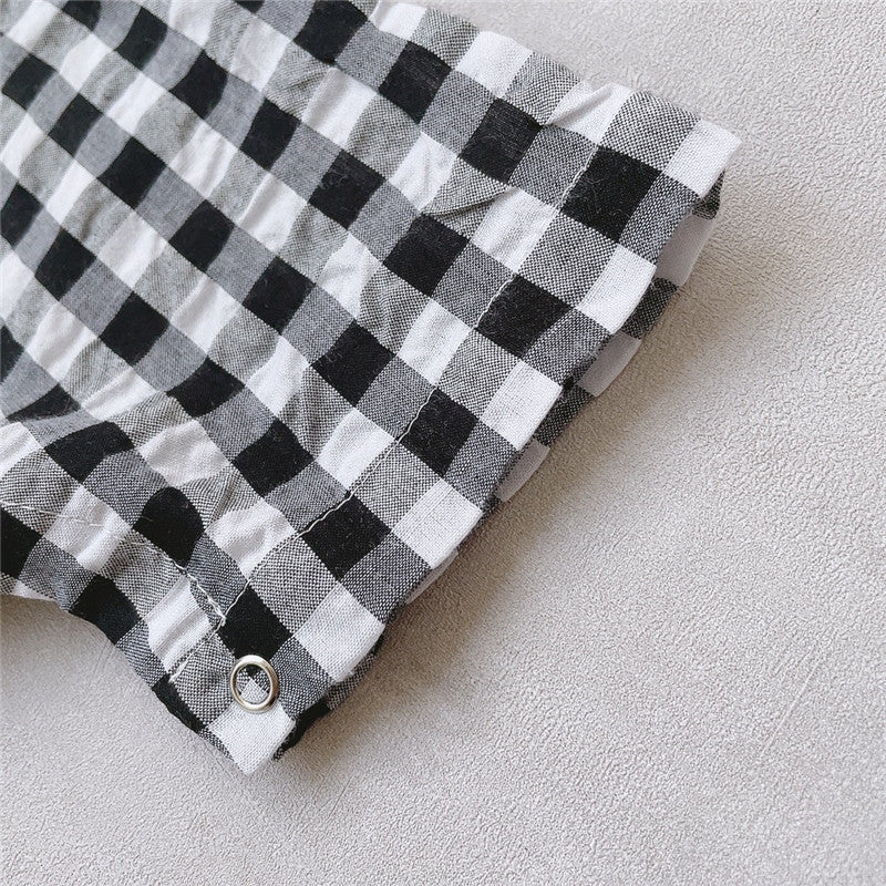 New Summer Baby Plaid Sling Shorts