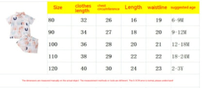 Baby Rainbow Leaves Printed Casual Shorts Suit