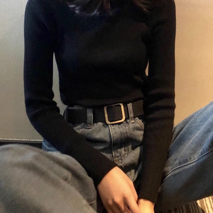 Thickening Inner Wear Skinny Versatile Long Sleeve Thermal Turtleneck Sweater For Women