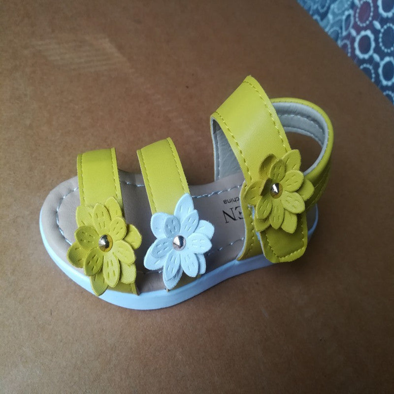 Girls Sandals Gladiator Flowers Sweet Soft
