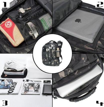 Expandable 40-64L Military Tactical Backpack 3 Day Bag Hiking Gym Sport Camping