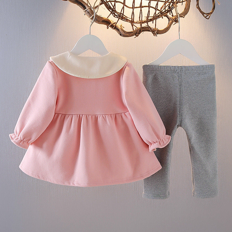 Cute plus velvet girl suit