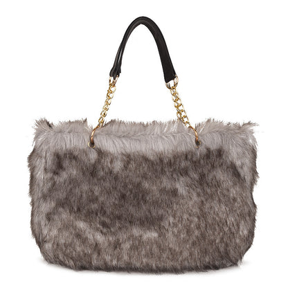 New Large Capacity Plush Women's Bag Simple Fashion European And American Style Trendy Women's Shoulder Handbag