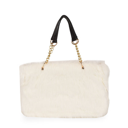 New Large Capacity Plush Women's Bag Simple Fashion European And American Style Trendy Women's Shoulder Handbag