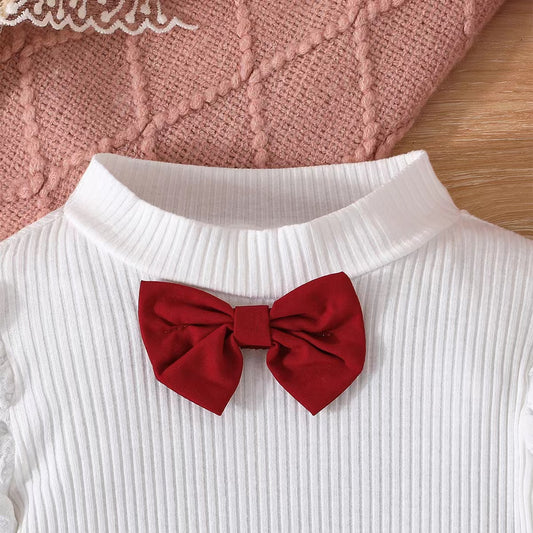 Two Piece Set Of Girls' Bubble Sleeve Skirt