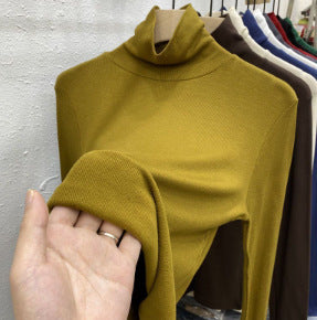 Thickening Inner Wear Skinny Versatile Long Sleeve Thermal Turtleneck Sweater For Women