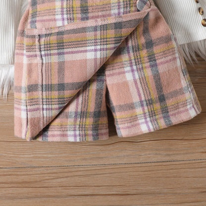 Girl Long-sleeved Blouse Irregular Skirt Suit