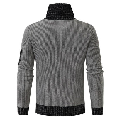 Independent Station Casual Slim Knit Pullover Long-sleeved Scarf Collar Sweater Men's