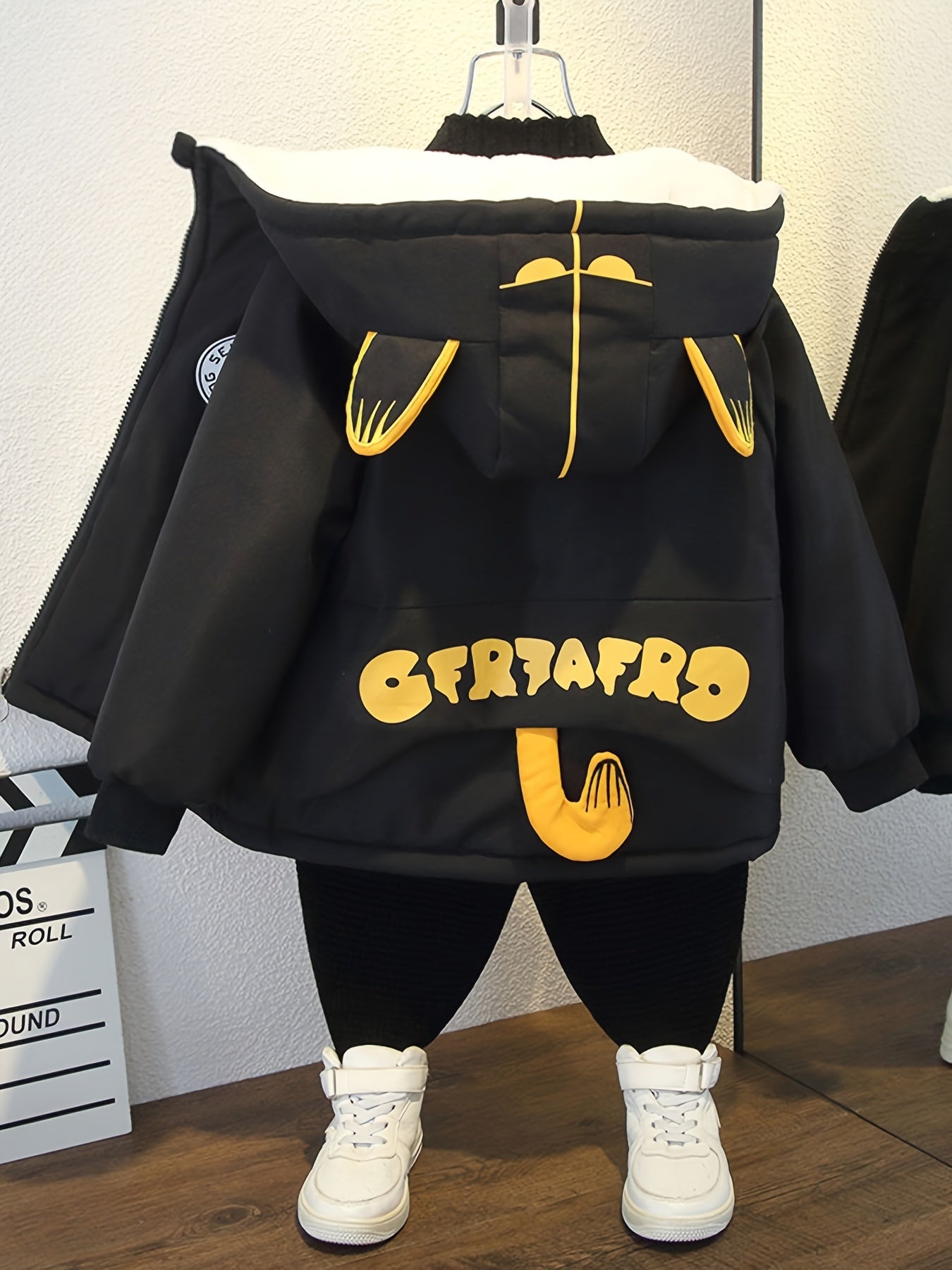 Boys Winter Thick Coat Cute Little Tiger Design Hooded Jacket Boys Windproof Thick Warm Coat Jacket