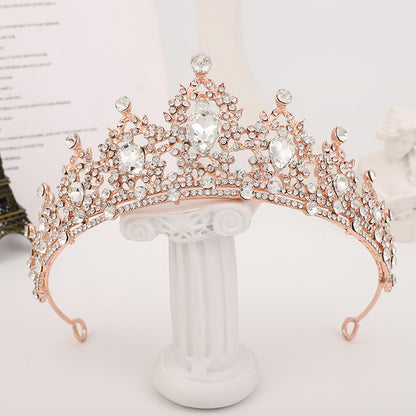 European And American Bride Tiara Baroque Crown Rhinestone Tiara Princess Crown Wedding Hair Accessories Formal Dress Accessories Wholesale