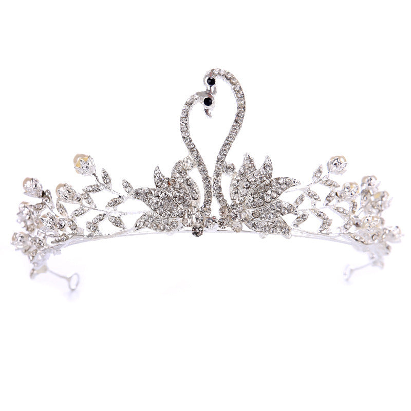 Pearl Cake Decoration Alloy Rhinestone Crown Bridal Accessories